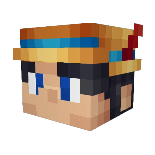 Pinokyo_kun Minecraft avatar head, 3D render