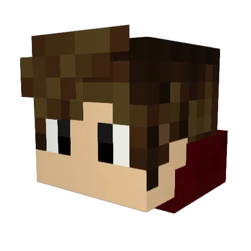 Pinolag Minecraft avatar head, 3D render