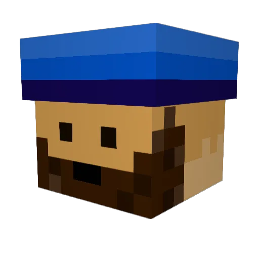 Pinpickle Minecraft avatar head, 3D render