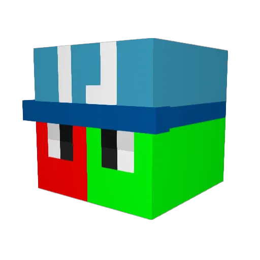 Pintorito Minecraft avatar head, 3D render