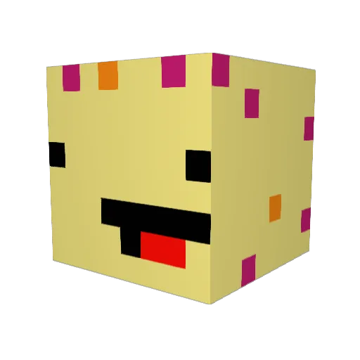 PiopGames Minecraft avatar head, 3D render