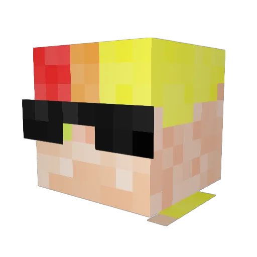 PioreQ Minecraft avatar head, 3D render