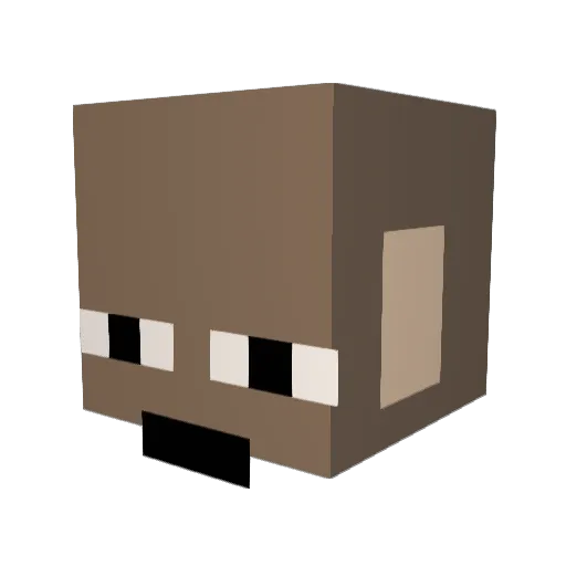 Piotref Minecraft avatar head, 3D render