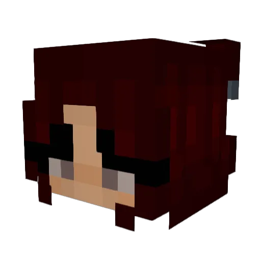 PiouPiou1214 Minecraft avatar head, 3D render