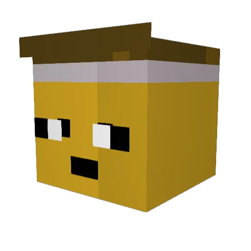 Pip0s Minecraft avatar head, 3D render