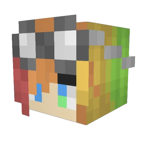 Pip1222 Minecraft avatar head, 3D render