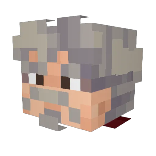 Pip_Pop Minecraft avatar head, 3D render