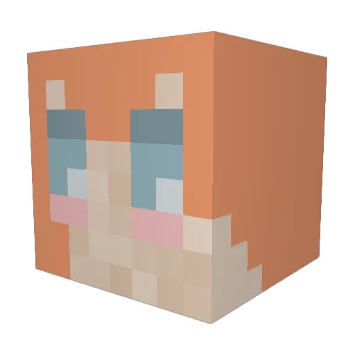 Pipatius Minecraft avatar head, 3D render