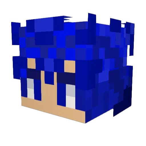 PipeKunVT Minecraft avatar head, 3D render