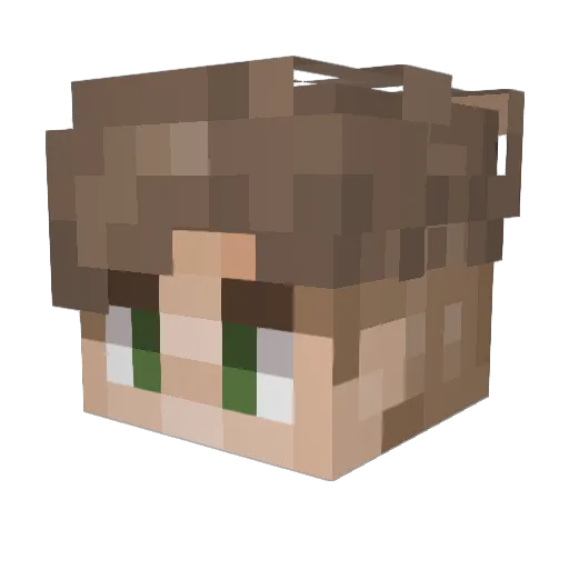 PipeTaba Minecraft avatar head, 3D render