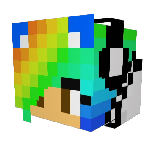 PiperLizard Minecraft avatar head, 3D render