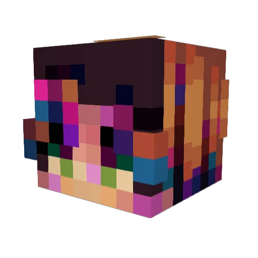 PiperWolf11 Minecraft avatar head, 3D render