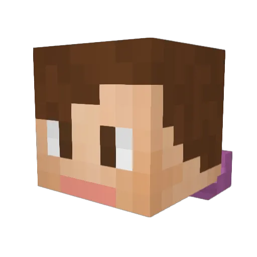 Pipew03 Minecraft avatar head, 3D render