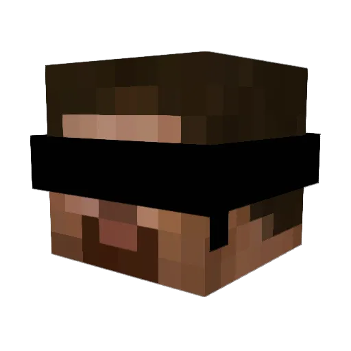 Pipipek Minecraft avatar head, 3D render
