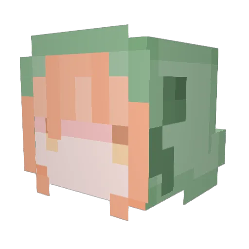Pipipie Minecraft avatar head, 3D render