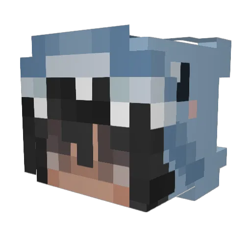 Piplin Minecraft avatar head, 3D render