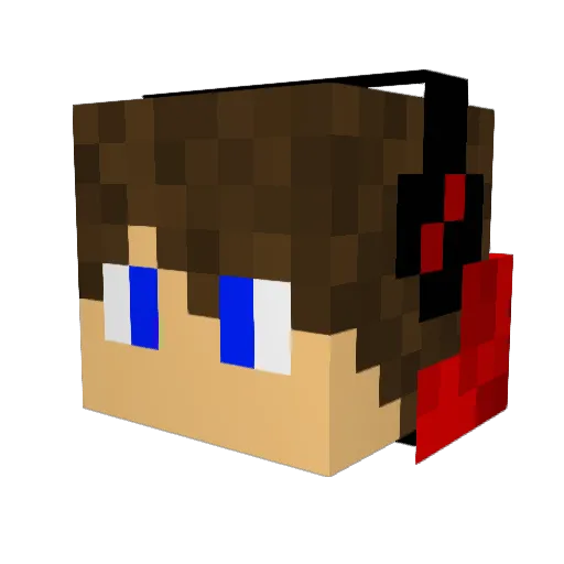 Pipo7 Minecraft avatar head, 3D render