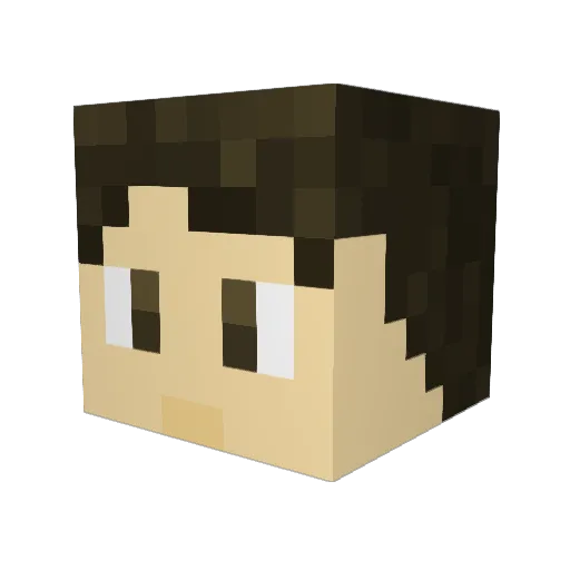 Pipopase Minecraft avatar head, 3D render