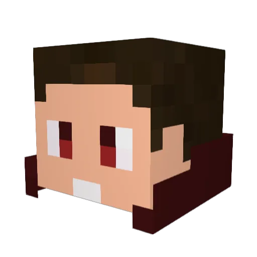 Piposx Minecraft avatar head, 3D render