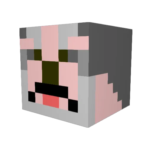 PippGaming Minecraft avatar head, 3D render