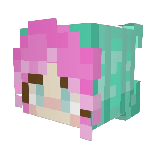 Pippaegg Minecraft avatar head, 3D render