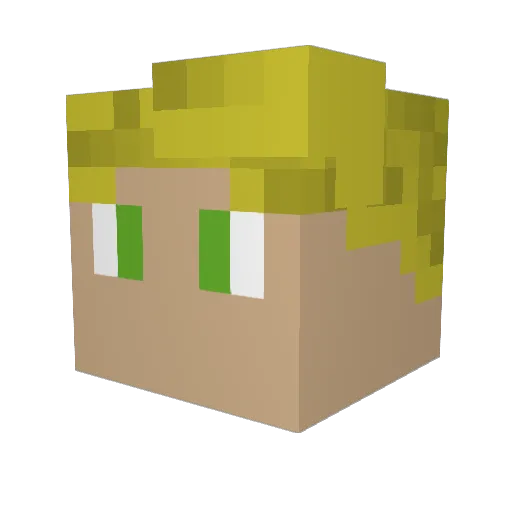 Pippinho Minecraft avatar head, 3D render