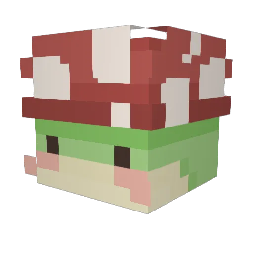 Piprelle Minecraft avatar head, 3D render