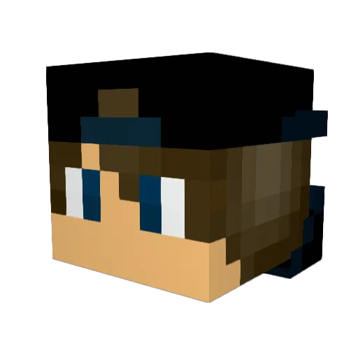 Pipsss Minecraft avatar head, 3D render