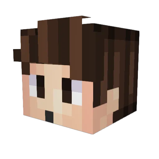 PipuZz Minecraft avatar head, 3D render