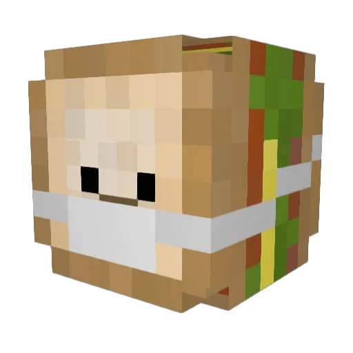 Piqnix Minecraft avatar head, 3D render