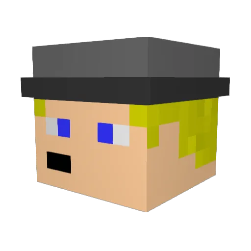 Piqsid Minecraft avatar head, 3D render