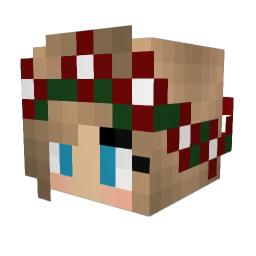 Piquilin Minecraft avatar head, 3D render
