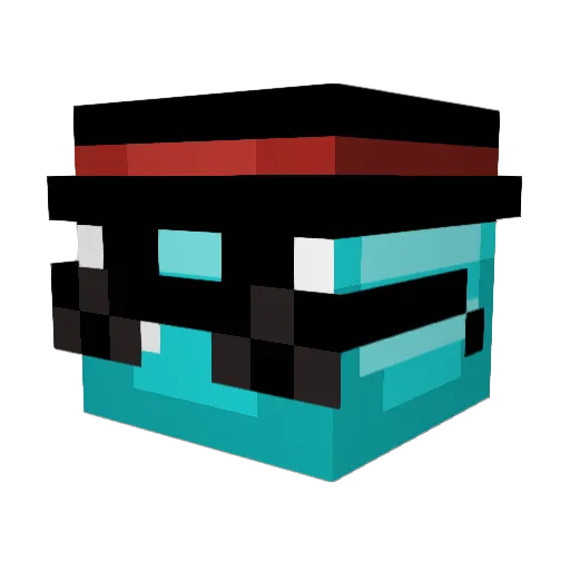 Piralit Minecraft avatar head, 3D render
