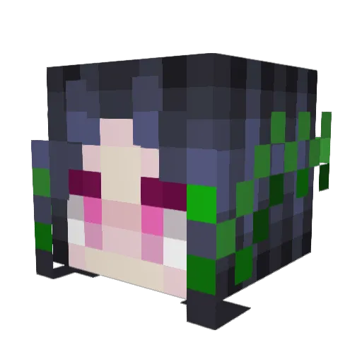 PiranhaMorgue Minecraft avatar head, 3D render