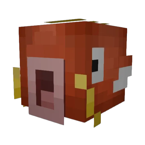 PiranhaShell Minecraft avatar head, 3D render