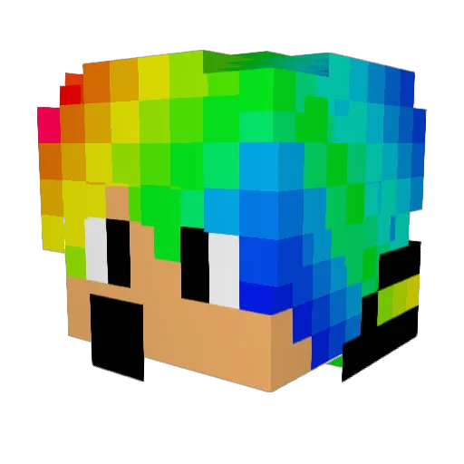 PiranhaXD Minecraft avatar head, 3D render