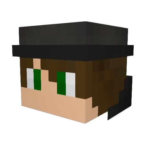 Pirase Minecraft avatar head, 3D render