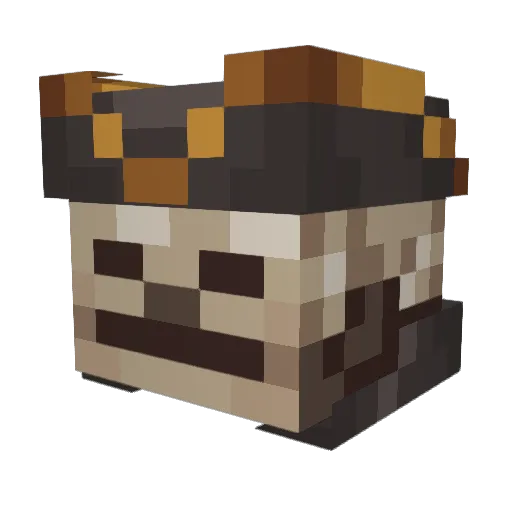 Piratcraft Minecraft avatar head, 3D render