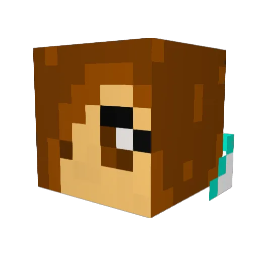 PirateAmy Minecraft avatar head, 3D render