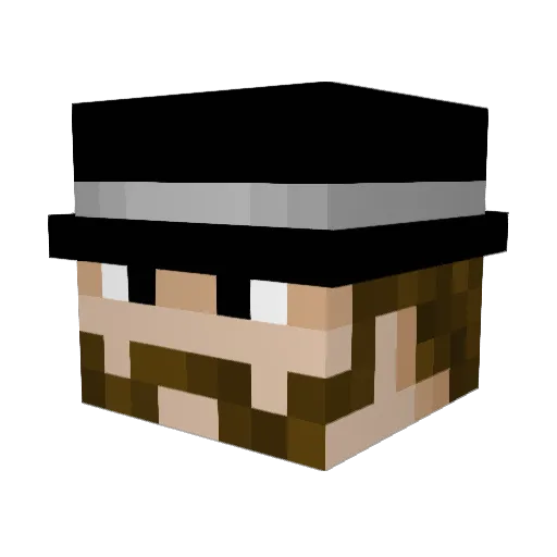PirateCreeper Minecraft avatar head, 3D render