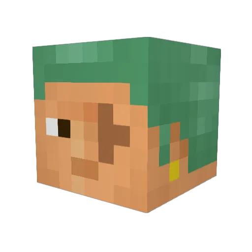 PirateHunterZoro Minecraft avatar head, 3D render