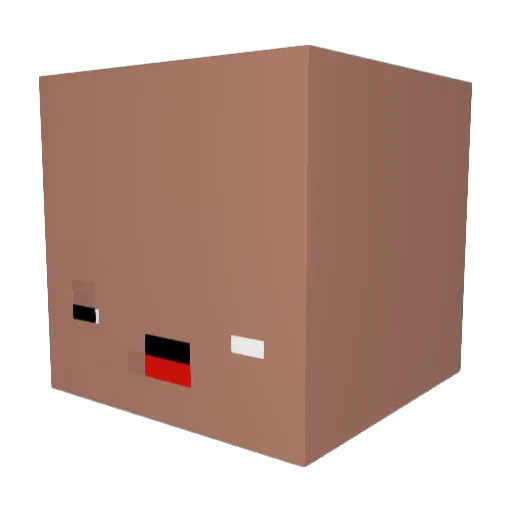 PiratePiglet Minecraft avatar head, 3D render