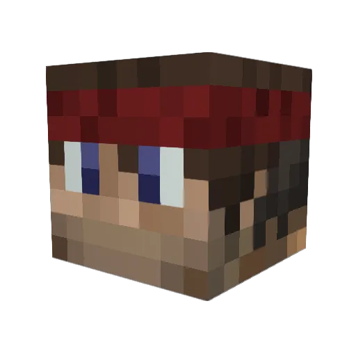 PirateSpring Minecraft avatar head, 3D render