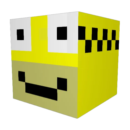PiratedFilms Minecraft avatar head, 3D render