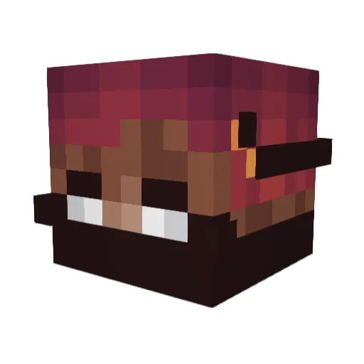 Piratz0 Minecraft avatar head, 3D render