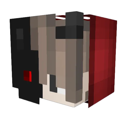 Pirhana_ Minecraft avatar head, 3D render
