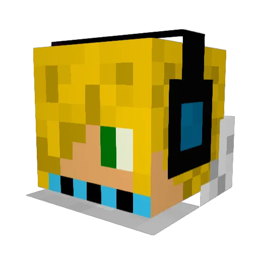 Piriakic Minecraft avatar head, 3D render