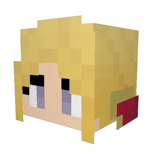 Piribeanx Minecraft avatar head, 3D render