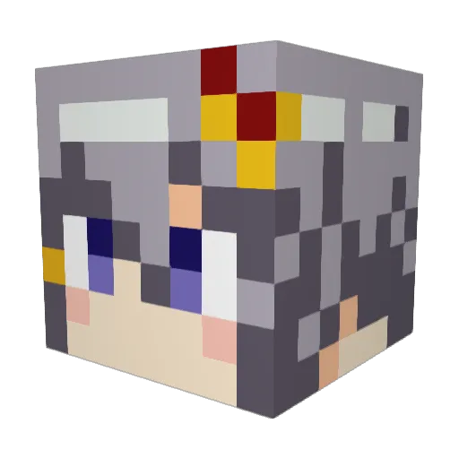 Piroshiki419 Minecraft avatar head, 3D render