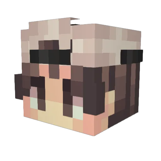 Pirozho4ek Minecraft avatar head, 3D render